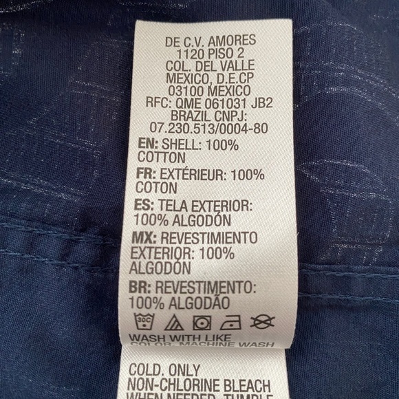 QUIKSILVER Navy Blue & White Aloha Hawaiian Collared Shirt Men L Large - Picture 7 of 8